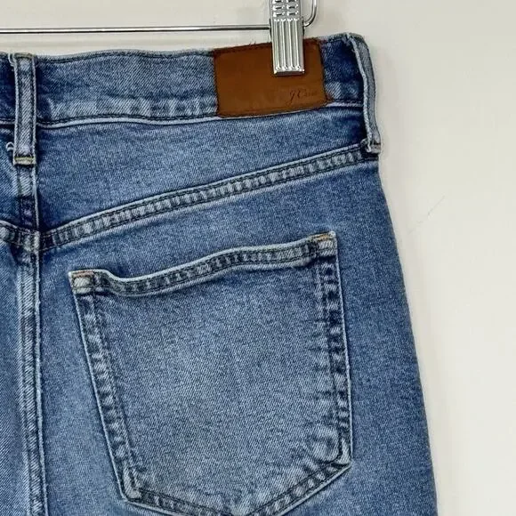 J. Crew Full Length Classic Straight Jeans Size 27 Blue High Rise Raw Hem - Picture 9 of 12